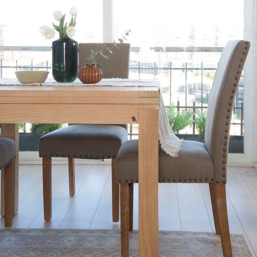 Table à Manger Extensible En Bois Massif Naturel 90x78