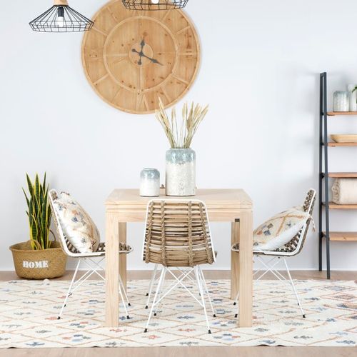 Table à Manger Extensible En Bois Massif Naturel 90x78