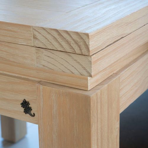 Table à Manger Extensible En Bois Massif Naturel 90x78