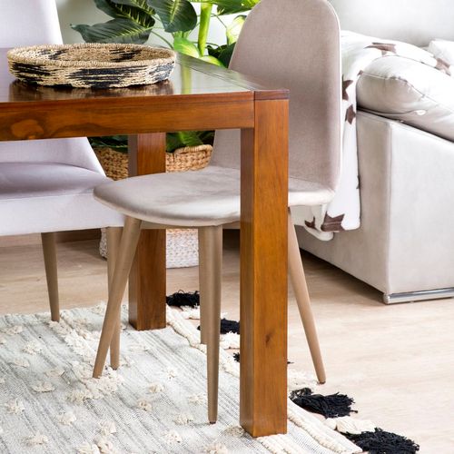 Table à Manger Extensible En Bois Massif Marron 160x78