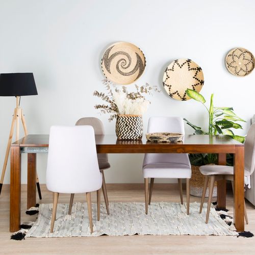Table à Manger Extensible En Bois Massif Marron 160x78