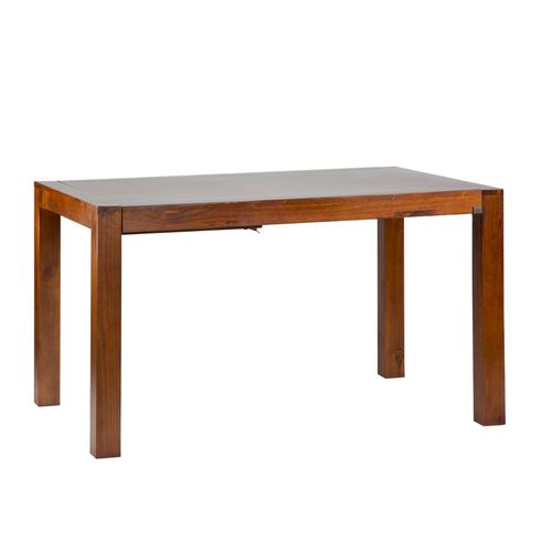 Table à Manger Extensible En Bois Massif Marron 160x78