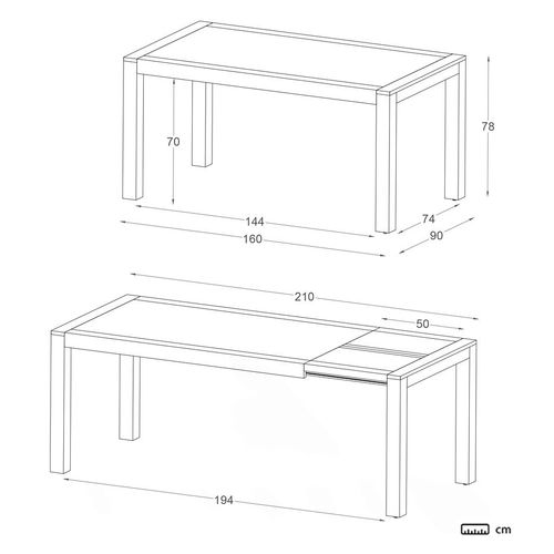 Table à Manger Extensible En Bois Massif Marron 160x78
