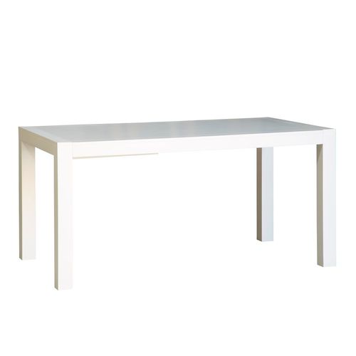 Table à Manger Extensible En Bois Massif Blanc 160x78