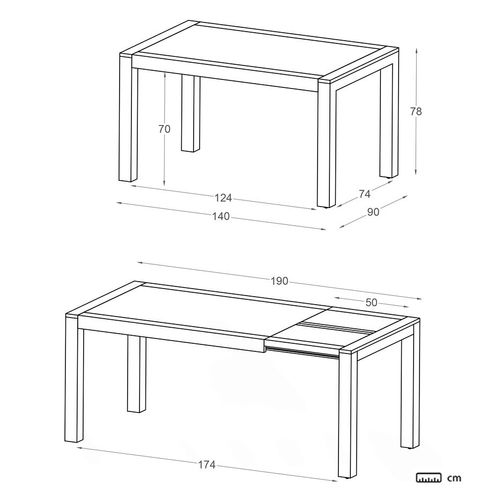 Table à Manger Extensible En Bois Massif Blanc 140x78