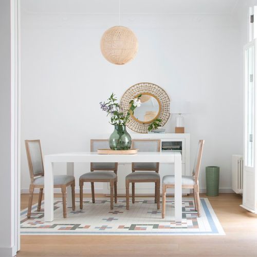 Table à Manger Extensible En Bois Massif Blanc 140x78