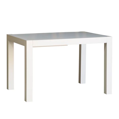 Table à Manger Extensible En Bois Massif Blanc 140x78