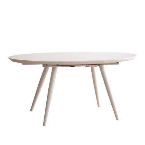 Table à Manger Extensible Effet Bois Blanc 160x76