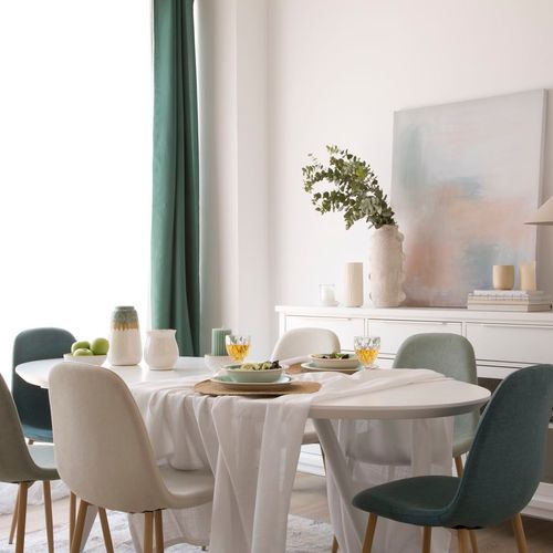 Table à Manger Extensible Effet Bois Blanc 160x76