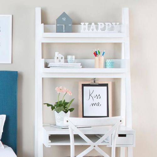 Bureau En Bois Massif Blanc 84x185