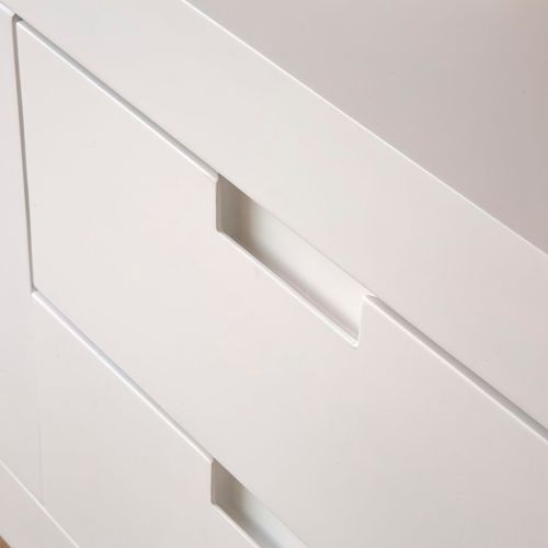 Meuble TV En Bois Massif Blanc 160x57