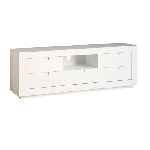 Meuble TV En Bois Massif Blanc 160x57