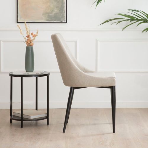 Chaise Rembourrée En Tapisserie Beige (613) 48x90