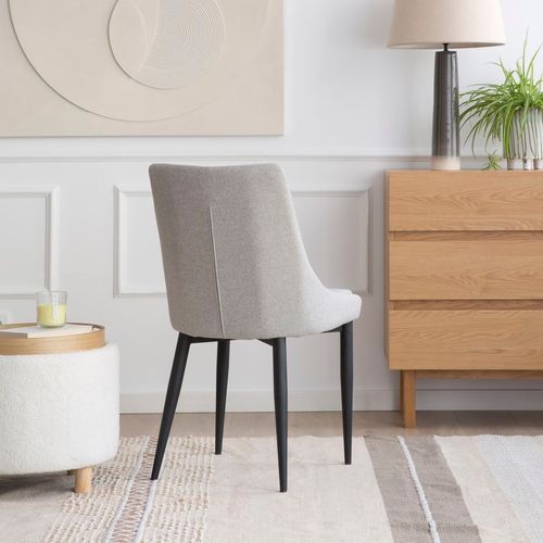 Chaise Rembourrée En Tapisserie Gris Perle (636) 48x90