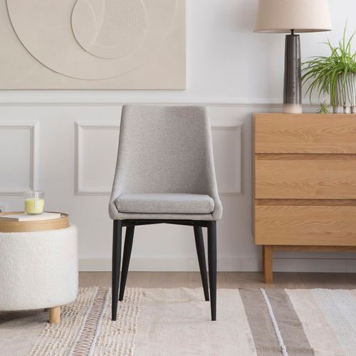 Chaise Rembourrée En Tapisserie Gris Perle (636) 48x90