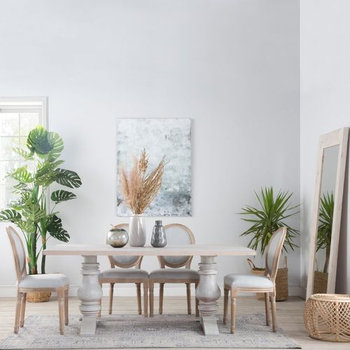 Chaise Rembourrée En Bois Gris (629) 48x96