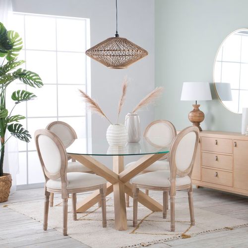 Chaise Rembourrée En Bois Gris (629) 48x96