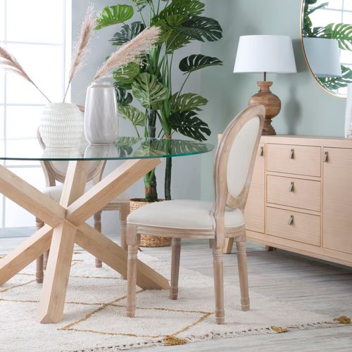 Chaise Rembourrée En Bois Gris (629) 48x96