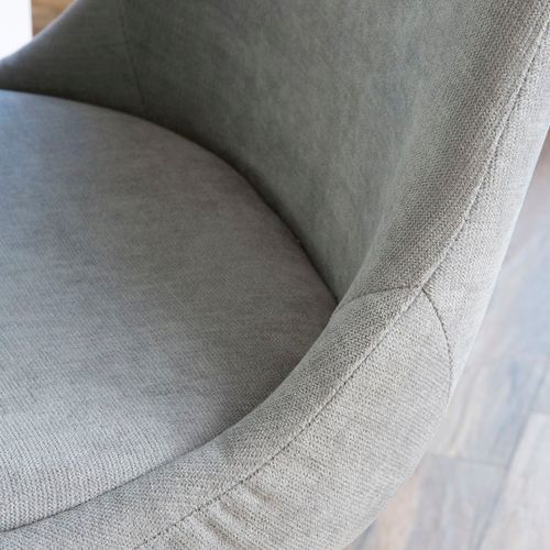 Chaise Rembourrée En Tissu Et Bois Gris (611) 47x87