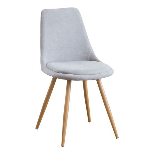 Chaise Rembourrée En Tissu Et Bois Gris (611) 47x87