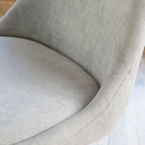 Chaise Rembourrée En Tissu Et Bois Beige (610) 47x87