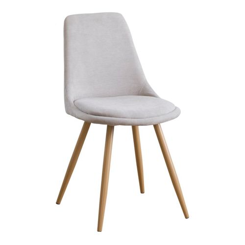 Chaise Rembourrée En Tissu Et Bois Beige (610) 47x87