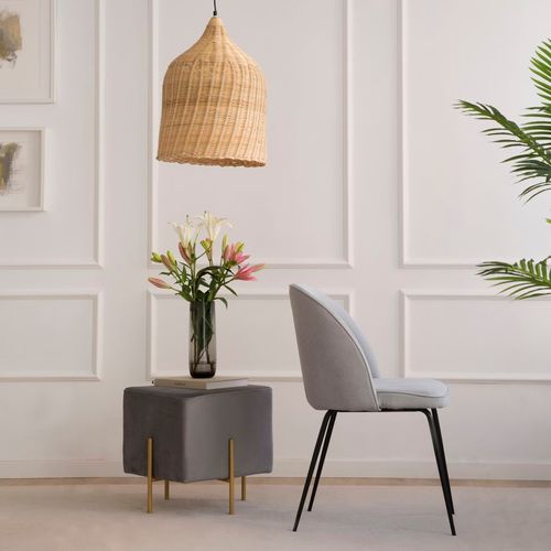 Chaise Rembourrée Tissu. Pieds Métalliques Gris (616) 48x86