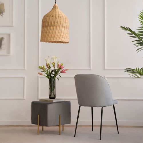 Chaise Rembourrée Tissu. Pieds Métalliques Gris (616) 48x86