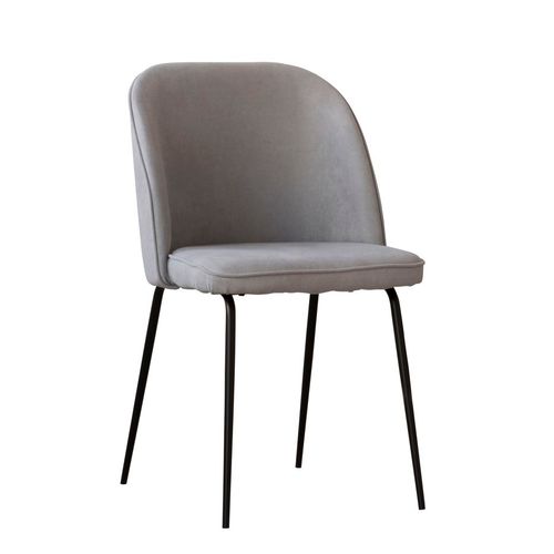 Chaise Rembourrée Tissu. Pieds Métalliques Gris (616) 48x86