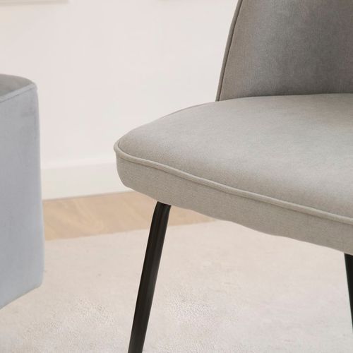 Chaise Rembourrée Tissu. Pieds Métalliques Gris (616) 48x86