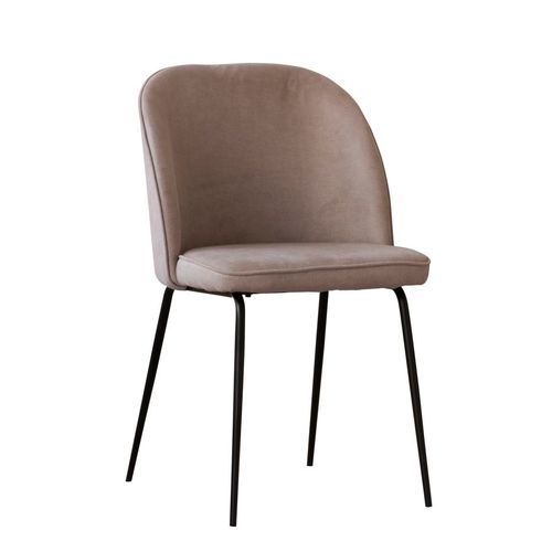 Chaise Rembourrée Tissu. Pieds Métalliques Beige (615) 48x86