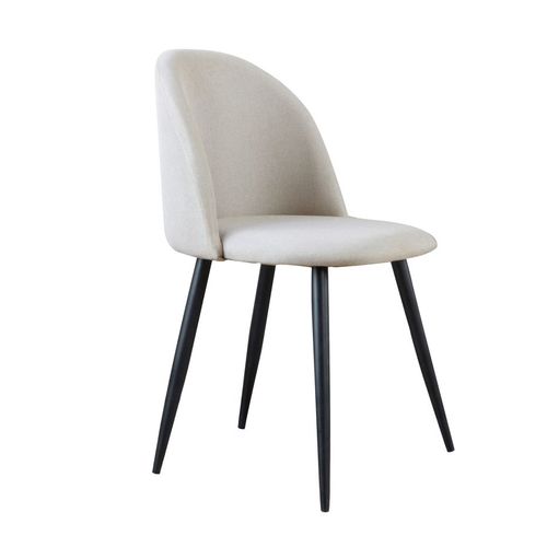 Chaise Rembourrée En Tissu Et Bois Beige (619) 48x78