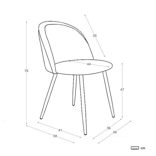 Chaise Rembourrée En Tissu Et Bois Beige (619) 48x78