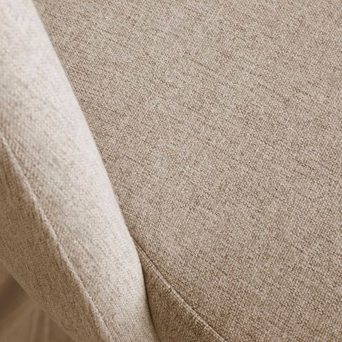 Chaise Rembourrée En Tissu Et Bois Beige (609) 52x85