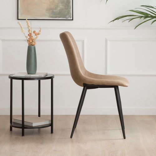 Chaise Rembourrée En Tapisserie Chameau (617) 44x87