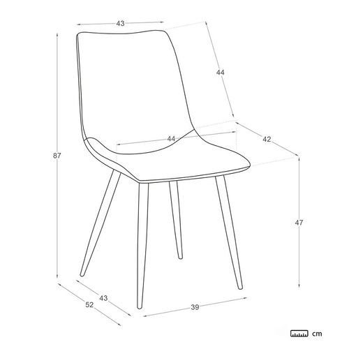 Chaise Rembourrée En Tapisserie Chameau (617) 44x87