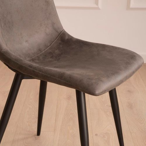 Chaise Rembourrée En Tapisserie Gris (618) 44x87