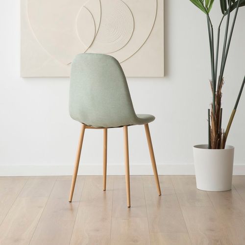 Chaise Rembourrée En Tissu Et Bois Bleu Aigue-marine (624) 44x88