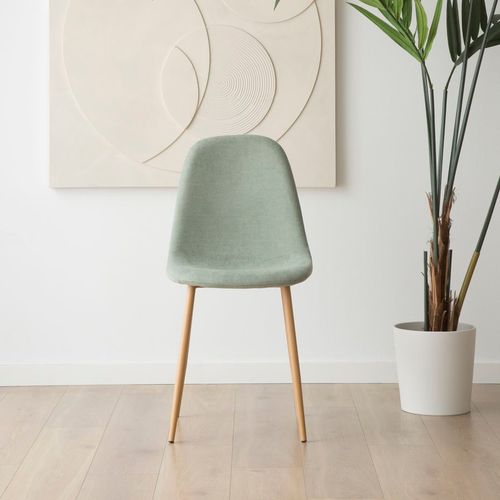 Chaise Rembourrée En Tissu Et Bois Bleu Aigue-marine (624) 44x88