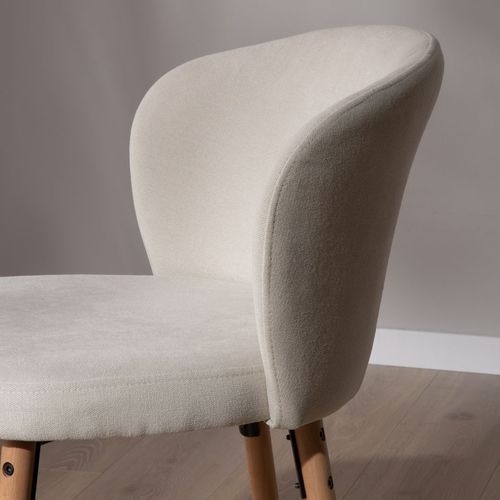 Chaise Rembourrée En Tissu Et Bois Blanc 53x82