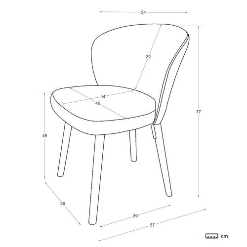 Chaise Rembourrée En Tissu Et Bois Blanc 53x82