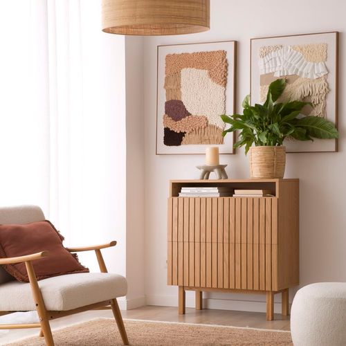 Meuble à Chaussures Effet Bois Naturel 79x92