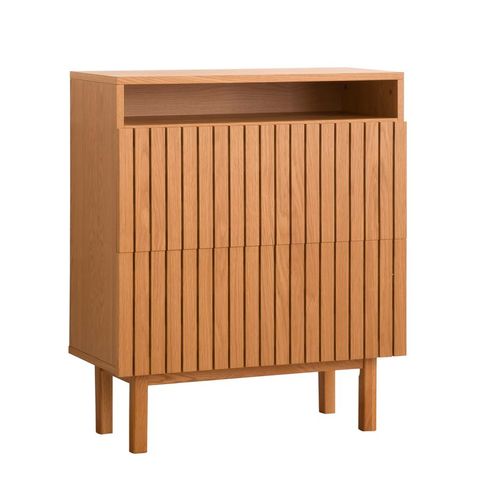 Meuble à Chaussures Effet Bois Naturel 79x92