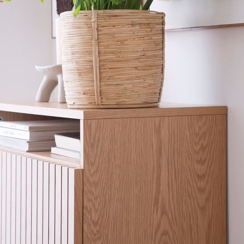 Meuble à Chaussures Effet Bois Naturel 79x92