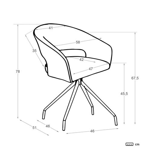 Chaise De Bureau En Tapisserie Beige (602) 60x79