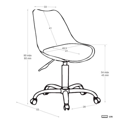 Chaise De Bureau Plastique Blanc 48x83