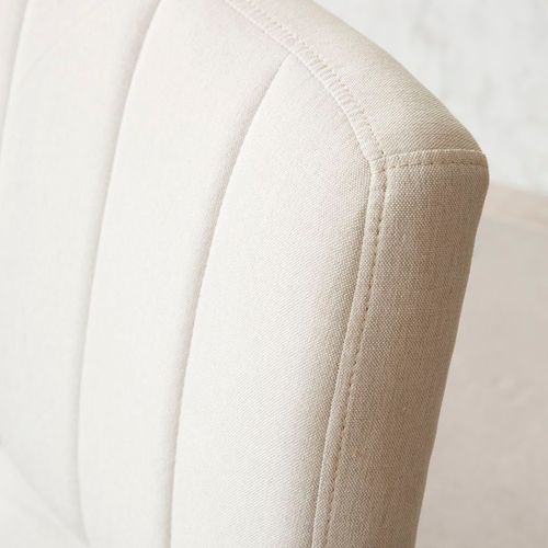 Chaise De Bureau Rembourrée Avec Accoudoirs Et Roulettes - Beige