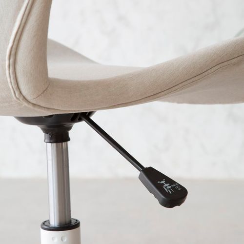 Chaise De Bureau Rembourrée En Tapisserie Beige (603) 56x85