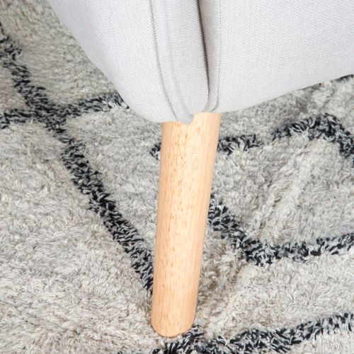Fauteuil En Tissu Et Bois Beige (630) 88x100