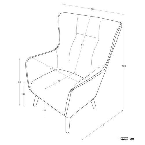 Fauteuil En Tissu Et Bois Beige (630) 88x100